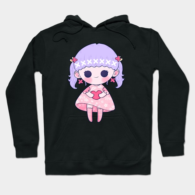 Kawaii Sakura Girl Hoodie by Minidooods